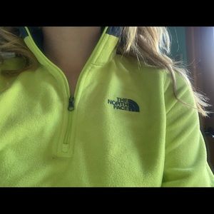 Neon yellow and navy quarter zip